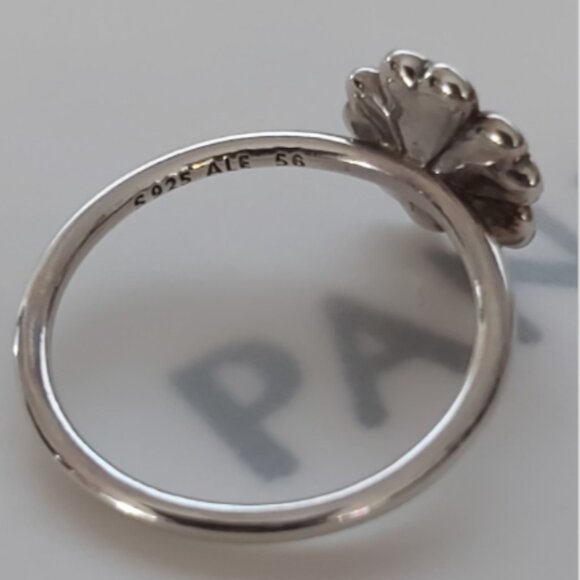 AuthPandora Sterling Silver Primrose CZ Enamel Ring Size (7.5) 56 190931EN12 - Picture 4 of 9
